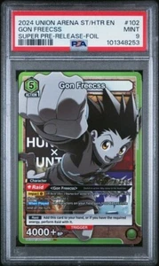 2024 UNION ARENA HUNTER X HUNTER #102 - GON FREECSS SUPER PRE-RELEASE FOIL PSA 9 - Picture 1 of 2