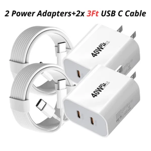 40W PD USB C Fast Charger Block Type C Cable For iPhone Air 17 16 15 Pro Samsung - Picture 1 of 15