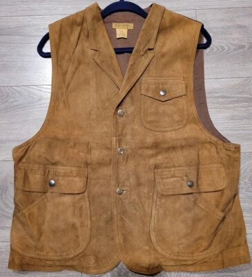 Chaleco Vintage Ruff Tallado 100% Gamuza Cuero Botón Frontal Talla Mediana Western Foto 1 de 4