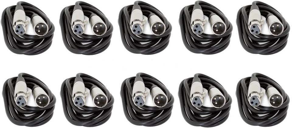 10 3Ft 3 Foot XLR 3Pin Male Female Microphone Audio Mic Balanced Shielded Cable