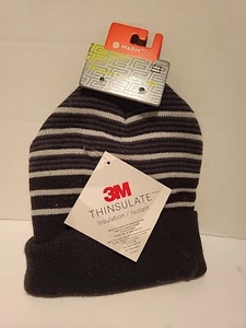 TEKGEAR gestreifte Thinsulate Beanie Mütze + leichte Handschuhe! Neue Wintermütze Kombi - Bild 1 von 11