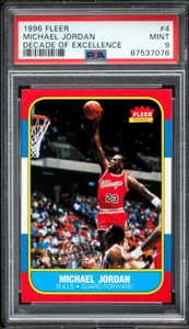 Graded 1996 Fleer Michael Jordan #4 DOE Rookie Card – PSA 9 Mint – A Must-Have! - Picture 1 of 2