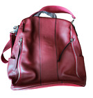 S-Zone Wine Red Cowhide Leather Backpack Purse