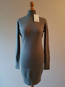 Vestido Corto Tejido Silvian Heach M Mediano Verde Polvoriento Oliva Nuevo con Etiquetas - Imagen 1 de 10