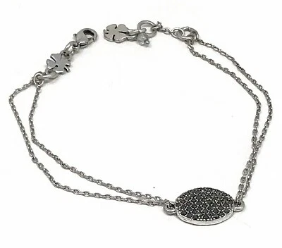 Pulsera LUCKY BRAND Delicada Cadena Doble Tono Plata Marcasita Firmada 7"-7.5" Foto 1 de 4