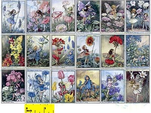 Puppenhaus Vintage Miniatur Garten Blumenfeen Druck Set - 1:12 - Bild 1 von 1