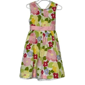 Crazy 8 Dress Girls 5 Kids Sundress Sleeveless Yellow Floral Fit Flare Easter - Picture 1 of 12