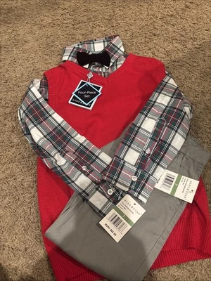 Conjunto de chaleco suéter de 4 piezas Andy & Evan conjunto pantalones niños talla 7 nuevo con etiquetas Foto 1 de 4