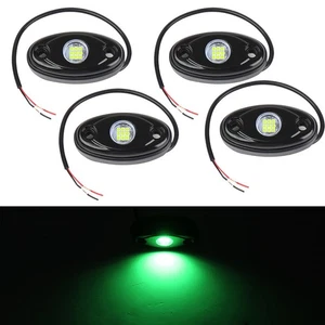 4x Green LED Rock Light Off-Road Underglow Foot Wheel Light Truck Boat ATV USA - Picture 1 of 7