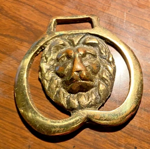 Vintage Horse Brass Lion Head Medallion Harness Decoration English Pub Decor - Picture 1 of 4