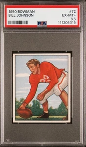 1950 BOWMAN BILL JOHNSON PSA 6.5 EX-MT+ Well Centered Beautiful Color POP 4! - Picture 1 of 3