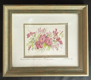 Carole Holding BERMUDA HIBISCUS & OLEANDER Watercolor Floral Signed Print Matt🌸 - Picture 1 of 6