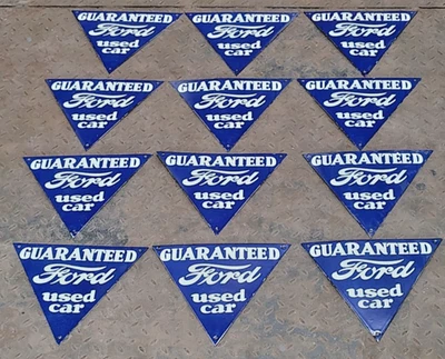 12X FORD USED CAR PORCELAIN ENAMEL SIGN BOARD SIZE 12"X10.5" INCHES SINGLE SIDED - Image 1 of 3