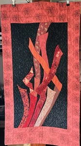 Sciarpa vintage trapuntata opera d'arte "Noshi" runner da tavolo/appeso a parete/comò 36x20" - Foto 1 di 3