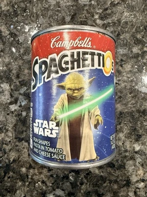Star Wars Campbell’s Spaghettios Yoda Collectible Can 2017 – Sealed, Unopened - Imagem 1 de 4