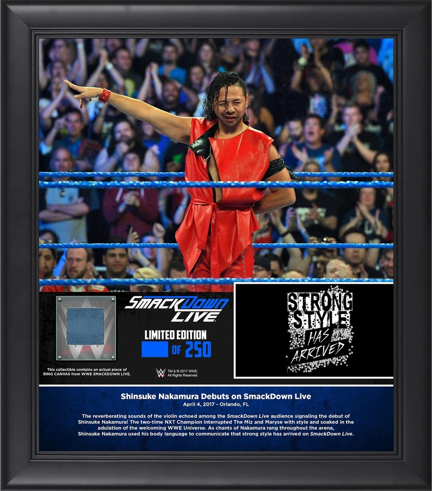 Shinsuke Nakamura WWE Framed 15x17 4/4/2017 Smackdown Collage w/Canvas-LE 250 — 第 1/1 张图片