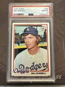 1978 Topps #128 Bill Russell Dodgers PSA 8 - Bild 1 von 2