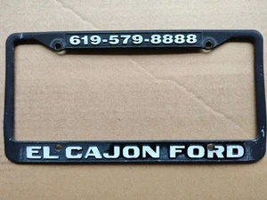 Vintage El Cajon CA Ford Metal License Plate Frame Dealership Embossed - Picture 1 of 2