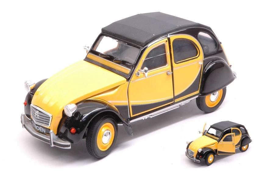 Welly WE24009YBK CITROEN 2 CV 6 CHARLESTON 1982 YELLOW/BLACK 1:24-27 Modellino - Immagine 1 di 1