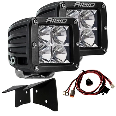 Rigid Industries D-Series Dually Spot Light A-Pillar Mount Kit Fits Jeep JK - Image 1 of 4