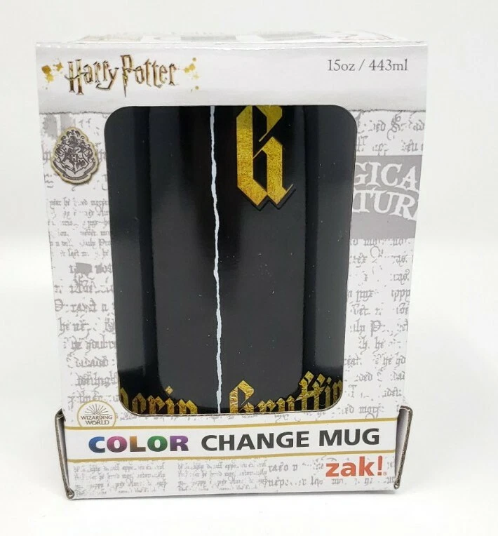 ️magic Harry Potter Hogwarts Houses Black to Color Heat Changing Mug Zak 15oz