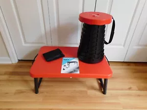 Small Folding Table Portable for Camping - Adjustable Height Lightweight Red - Picture 1 of 7