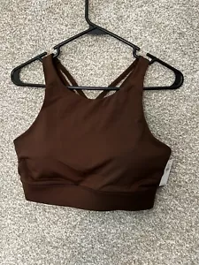 Old Navy Active PowerPress Medium Support Strappy Sports Bra Brown Size Medium - Picture 1 of 6