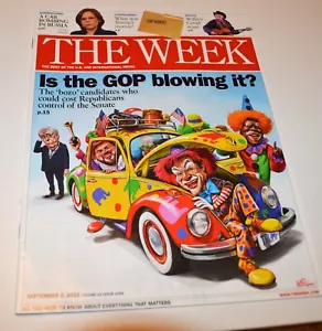 "THE WEEK" MAGAZINE - SEPTEMBER 2, 2022 - GOP BOZO CANDIDATES /PROSECUTE TRUMP? - Picture 1 of 6