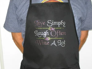 Wine Diva Apron "Live Simply Laugh Often Wine a Lot" - Picture 1 of 2