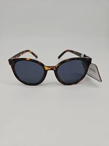 Tortoise Shell Framed Sunglasses Black Round Lens West Loop 59773 201 VL Fashion - Picture 1 of 3