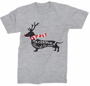 Dachshund Through The Snow T-Shirt Christmas Weiner Dog Shirt Cute Xmas Dog Tee - Picture 1 of 14