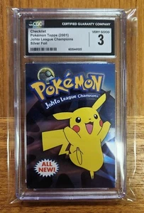 CGC 3 Checklist Pokemon Topps (2001) Johto League Champions - Silver Foil - Picture 1 of 2