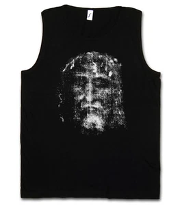 SHROUD OF TURIN TANK TOP - Tuch Holy Jesus Christus Christ Shirt Maria INRI - Picture 1 of 2