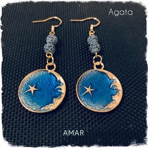orecchini donna argento 925 pendenti luna - Foto 1 di 1