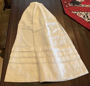 Antique doll very long white Petticoat slip 10 - Picture 1 of 2