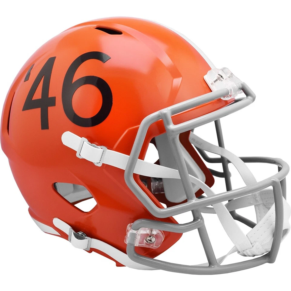 Casco de fútbol americano réplica tamaño completo Riddell velocidad retro Cleveland Browns 1946 Foto 1 de 1