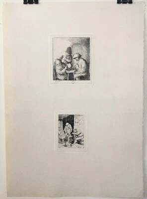 ON SALE: Adriaen Jansz. van OSTADE 2 Etchings Large Sheet Heliogravure, Reg: $55 - Image 1 of 2