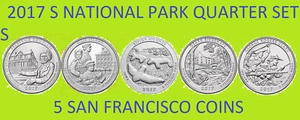 2017 S America the Beautiful National Park Quarter 5 Coin Set - ON HAND - UNC - Picture 1 of 1
