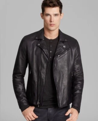$1298 Brand New John Varvatos Asymmetrical Lambskin Biker Jacket Small - Image 1 of 4