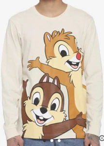 Our Universe Disney Chip & Dale Jumbo Print Cream LS Tee In Men’s Medium NWT - Picture 1 of 9