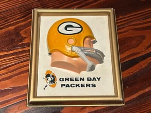 Vtg 1960s GREEN BAY Packers Technigraph Football Helmet Plaque not Riddell VG - Picture 1 of 9