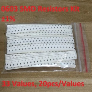 0603 SMD Resistor Element Assortment Kits ±1% 33 Values Total 660pcs - Picture 1 of 1
