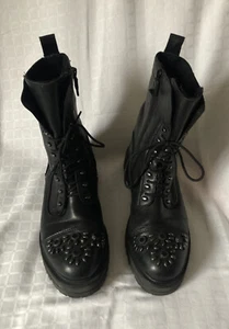 Stiefeletten, Boots, Schnürung, Reißverschluss, schwarz, Leder, Tamaris, Gr. 39 - Bild 1 von 11