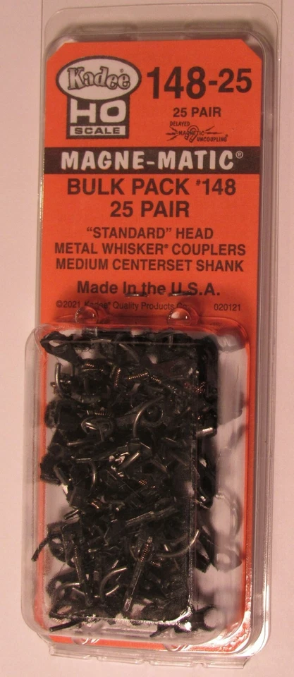 Kadee HO scale #148-25 Bulk Pack #148 x 25 pair Metal Whisker Couplers New - Image 1 of 4