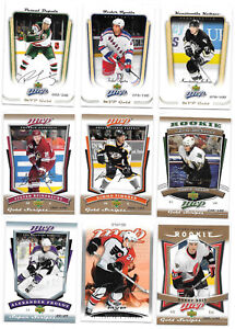 Upper Deck UD MVP Hockey Silver, Gold & Platinum Parallels - Various Years