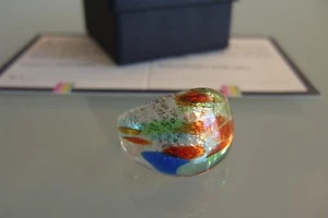 Anneau original Verre De Murano Bijoux PIÈCE UNIQUE Travail manuel Gr coloré. 17 - Picture 1 of 6