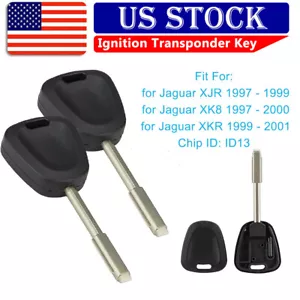 2 Replacement for Jaguar XJR XJS XK8 XKR Ignition Transponder Key with ID13 Chip - Foto 1 di 7