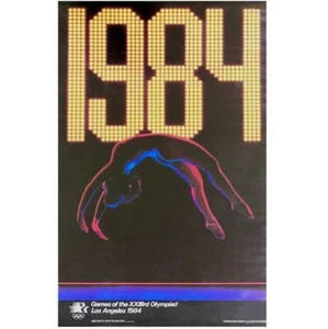 original 1984 Los Angeles LA Olympic Games 22x34 Gymnastics Olympiad poster New - Picture 1 of 4