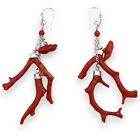 Earrings Hanging Silver 925 & Copper Coral, H 8 CM Ca. With Pearl Maio