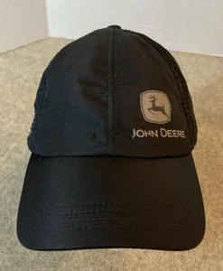 John Deere Black Golf Baseball Hat Jersey Back Cap Hat Strapback - Picture 1 of 8